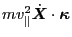 $\displaystyle m v_{\parallel}^2 \dot{\ensuremath{\boldsymbol{X}}} \cdot \ensuremath{\boldsymbol{\kappa}}$