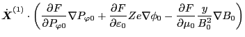 $\displaystyle \dot{\ensuremath{\boldsymbol{X}}}^{(1)} \cdot \left( \frac{\parti...
...a \phi_0 - \frac{\partial F}{\partial \mu_0}
\frac{y}{B^2_0} \nabla B_0 \right)$