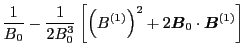 $\displaystyle \frac{1}{B_0} - \frac{1}{2 B_0^3} \left[ \left( B^{(1)}
\right)^2 + 2 \ensuremath{\boldsymbol{B}}_0 \cdot \ensuremath{\boldsymbol{B}}^{(1)} \right]$