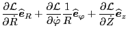 $\displaystyle \frac{\partial \mathcal{L}}{\partial \dot{R}}
\widehat{\ensuremat...
...\partial \mathcal{L}}{\partial \dot{Z}} \widehat{\ensuremath{\boldsymbol{e}}}_z$