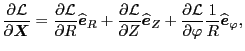 $\displaystyle \frac{\partial \mathcal{L}}{\partial \ensuremath{\boldsymbol{X}}}...
...{\partial \varphi} \frac{1}{R} \widehat{\ensuremath{\boldsymbol{e}}}_{\varphi},$