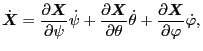 $\displaystyle \dot{\ensuremath{\boldsymbol{X}}} = \frac{\partial \ensuremath{\b...
... + \frac{\partial \ensuremath{\boldsymbol{X}}}{\partial \varphi} \dot{\varphi},$