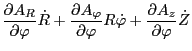 $\displaystyle \frac{\partial A_R}{\partial \varphi} \dot{R} + \frac{\partial
A_...
...artial \varphi} R \dot{\varphi} + \frac{\partial
A_z}{\partial \varphi} \dot{Z}$