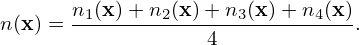        n1(x-)+-n2(x-)+-n3(x-)+-n4(x-)
n(x) =             4             .
