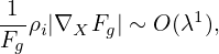 1-ρ |∇  F | ∼ O (λ1),
Fg i  X g
