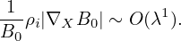 -1-ρi|∇XB0 | ∼ O(λ1).
B0
