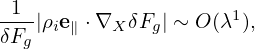 -1-|ρie∥ ⋅∇X δFg| ∼ O(λ1),
δFg
