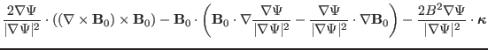 $\displaystyle \frac{2 \nabla \Psi}{\vert \nabla \Psi
\vert^2} \cdot ((\nabla \t...
... \nabla \Psi}{\vert \nabla \Psi \vert^2} \cdot \ensuremath{\boldsymbol{\kappa}}$