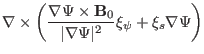 $\displaystyle \nabla \times \left( \frac{\nabla \Psi \times \mathbf{B}_0}{\vert \nabla
\Psi \vert^2} \xi_{\psi} + \xi_s \nabla \Psi \right)$