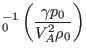 $\displaystyle {\textmu}_0^{- 1} \left( \frac{\gamma p_0}{V_A^2 \rho_0}
\right)$