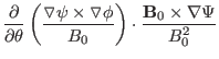 $\displaystyle \frac{\partial}{\partial \theta} \left( \frac{\triangledown \psi ...
...ngledown \phi}{B_0} \right) \cdot \frac{\mathbf{B}_0 \times \nabla
\Psi}{B_0^2}$