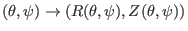 $ (\theta, \psi) \rightarrow (R
(\theta, \psi), Z (\theta, \psi))$