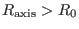 $ R_{\ensuremath{\operatorname{axis}}} > R_0$