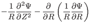 $\displaystyle - \frac{1}{R} \frac{\partial^2 \Psi}{\partial Z^2} -
\frac{\partial}{\partial R} \left( \frac{1}{R} \frac{\partial \Psi}{\partial
R} \right)$