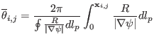 $\displaystyle \overline{\theta}_{i, j} = \frac{2 \pi}{\oint \frac{R}{\vert \nab...
...vert} d l_p} \int_0^{\mathbf{x}_{i, j}} \frac{R}{\vert \nabla \psi \vert} d l_p$