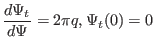 $\displaystyle \frac{d \Psi_t}{d \Psi} = 2 \pi q, \Psi_t (0) = 0$