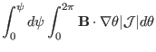 $\displaystyle \int_0^{\psi} d \psi \int_0^{2 \pi} \mathbf{B} \cdot \nabla \theta
\vert\mathcal{J}\vert d \theta$