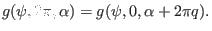 $\displaystyle g (\psi, 2 \pi, \alpha) = g (\psi, 0, \alpha + 2 \pi q) .$