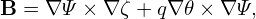 B = ∇ Ψ × ∇ ζ + q∇ 𝜃× ∇ Ψ,
