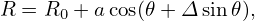 R = R0 + acos(𝜃 +Δ sin𝜃),
