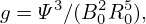 g = Ψ 3∕(B20R50),
